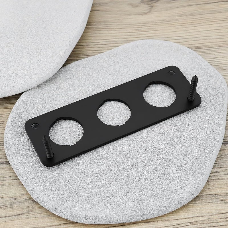 Briny River 2X Car Three-Hole Round Switch Panel Aluminum Alloy 103x35x2.5mm for Car Truck Boat RV with Screws - Image 5
